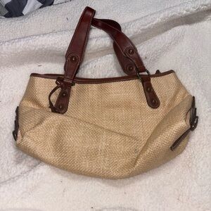 Fossil Tan and Brown Shoulder Bag